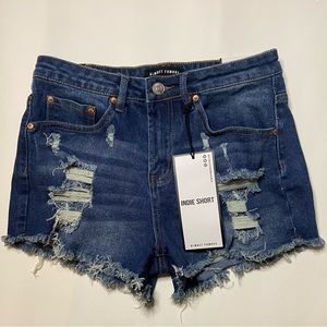NWT Distressed Denim Shorts